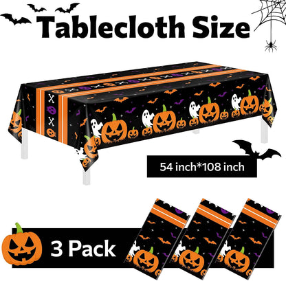 3 Pack Halloween Tablecloth for Rectangle Table,Halloween Decor