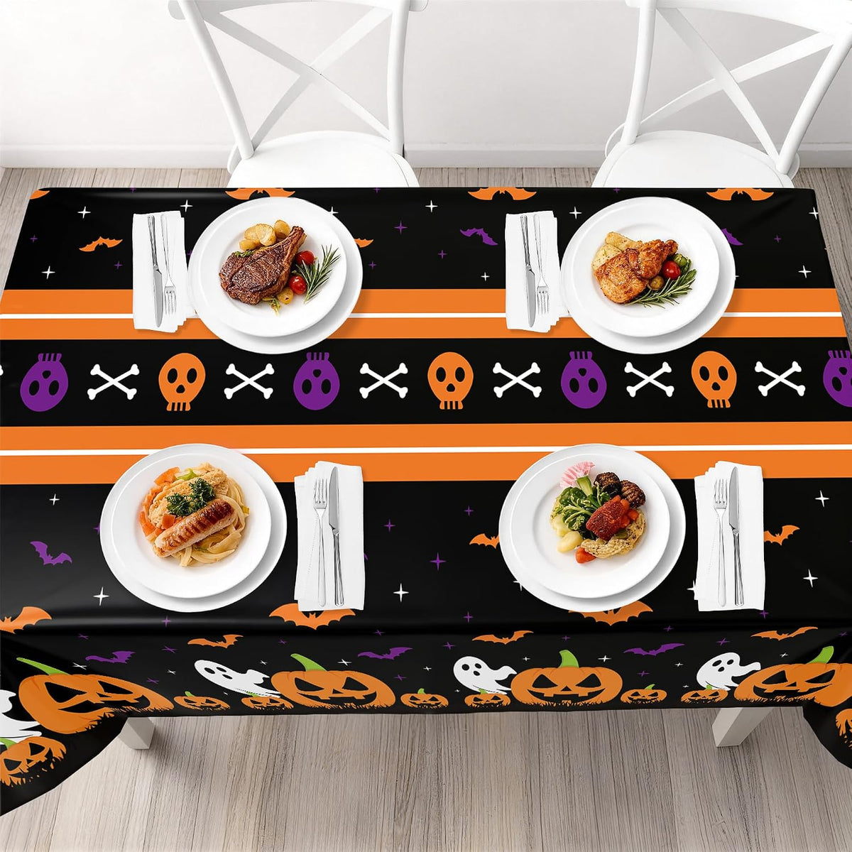 3 Pack Halloween Tablecloth for Rectangle Table,Halloween Decor