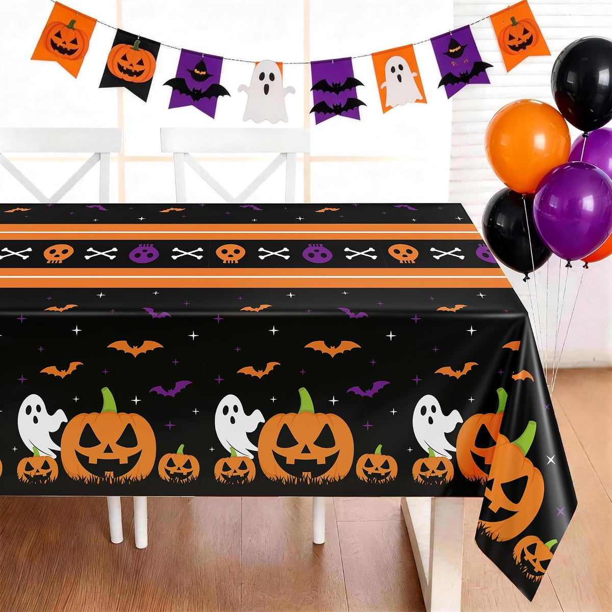 3 Pack Halloween Tablecloth for Rectangle Table,Halloween Decor