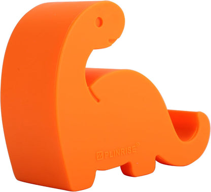 Plinrise Animal Desk Phone Stand, Update Dinosaur Stripe Silicone Office Phone Holder, Creative Phone Ipad Tablet Stand Mounts, Size:1.3" X 3.0" X 2.7" (Orange)